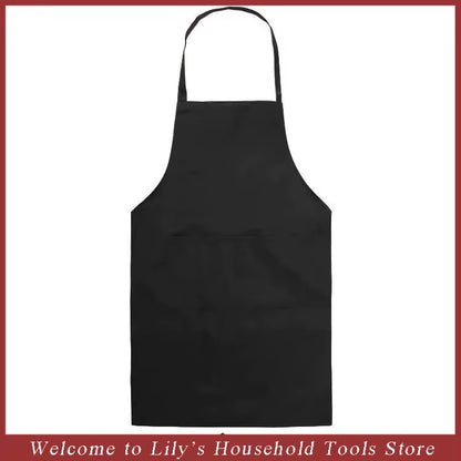 Adjustable Cooking Apron Unisex Household Solid Color Chef Waiter Barbecue Hairdresser Adult Pocket Apron Kitchen Supplies Tool