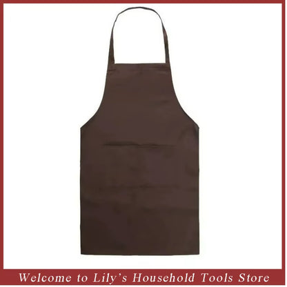 Adjustable Cooking Apron Unisex Household Solid Color Chef Waiter Barbecue Hairdresser Adult Pocket Apron Kitchen Supplies Tool
